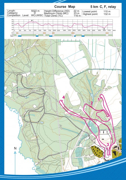 Course map - 5km C, F, Relay - Syktyvkar Smetanina Skiing Complex MWC 2015
