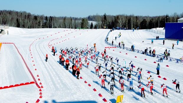 Smetanina skiing complex - mass start of the race